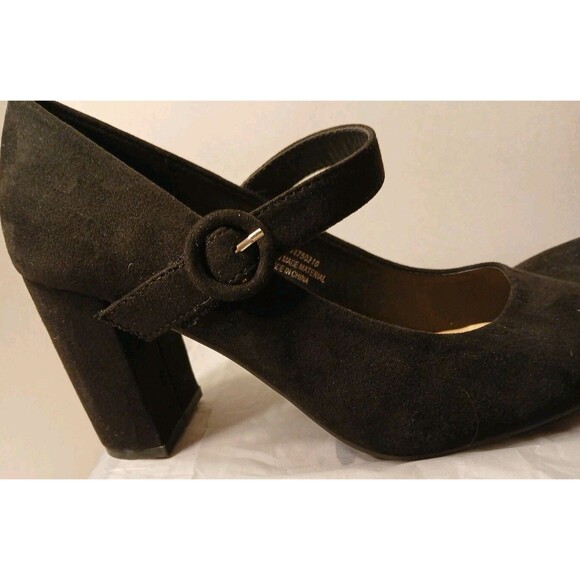 Comfort Est.1946 Womens Black Faux Suede Mary Jane Pumps Size 8 Chunky Heel - Picture 7 of 16